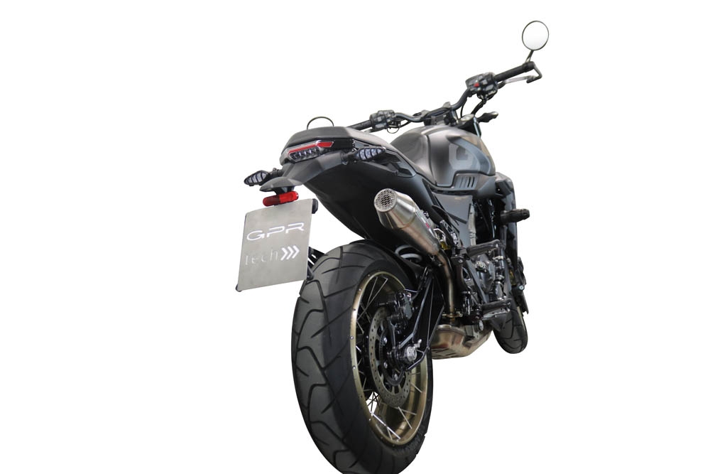 Exhaust compatible with Zontes 350 T1 ADV 2022-2024, Ultracone, Slip-on exhaust including removable db killer and link pipe, EPA-compliant 