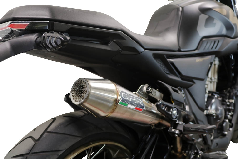Exhaust compatible with Zontes 350 T1 ADV 2022-2024, Ultracone, Slip-on exhaust including removable db killer and link pipe, EPA-compliant 