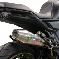 Exhaust compatible with Zontes 350 T1 ADV 2022-2024, Ultracone, Slip-on exhaust including removable db killer and link pipe, EPA-compliant 