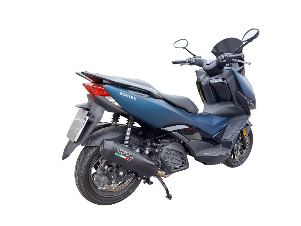 Exhaust compatible with Zontes M 125 2022-2024, Pentaroad Black, Full system exhaust, including removable db killer 
