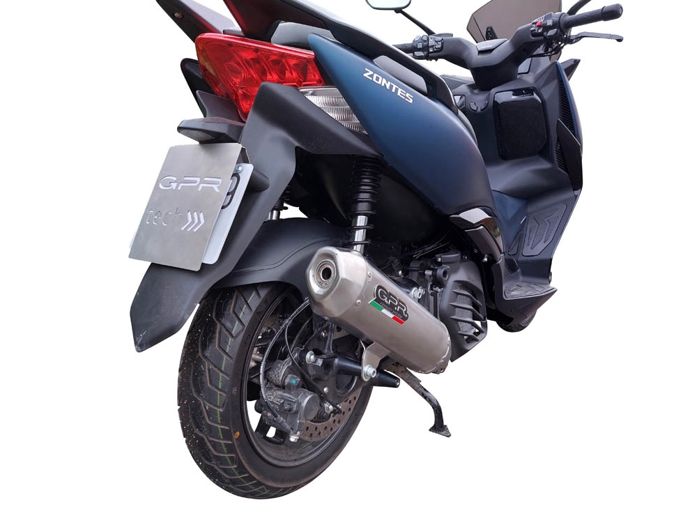 Exhaust compatible with Zontes M 125 2022-2024, Pentaroad Inox, Full system exhaust, including removable db killer 