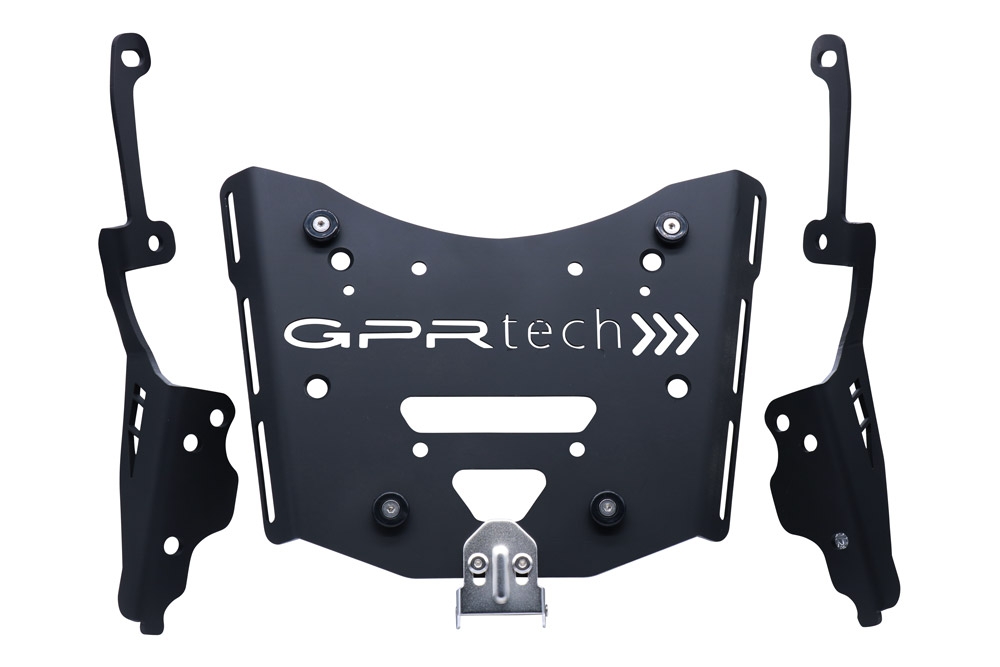 Top case GPR TECH compatible with  Zontes E 350 2023/2024 GPR TECH Top case in aluminum, silver color, including roof rack and specific plate Capacity 35 LT.