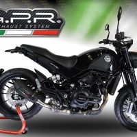 GPR exhaust compatible with  Benelli Leoncino 500 2017-2024, New Grand Prix Evo Black Titanium, Slip-on exhaust including removable db killer and link pipe, EPA-compliant 