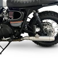 Exhaust compatible with Triumph BONNEVILLE T100 2001-2014, Deeptone Inox, Dual slip-on including removable db killers and link pipes, not EPA-compliant 