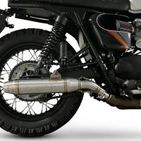 Exhaust compatible with Triumph BONNEVILLE T100 2001-2014, Deeptone Inox, Dual slip-on including removable db killers and link pipes, not EPA-compliant 