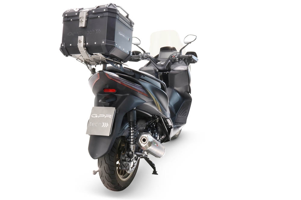 Top case GPR TECH compatible with  Zontes E 350 2023/2024 GPR TECH Top case in aluminum, silver color, including roof rack and specific plate Capacity 35 LT.
