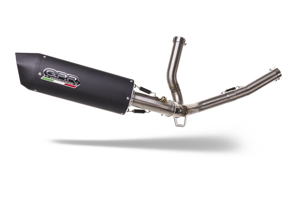 Exhaust compatible with Suzuki V-Strom 650 2021-2025, Furore Evo4 Nero, Mid-Full system exhaust including removable db killer 