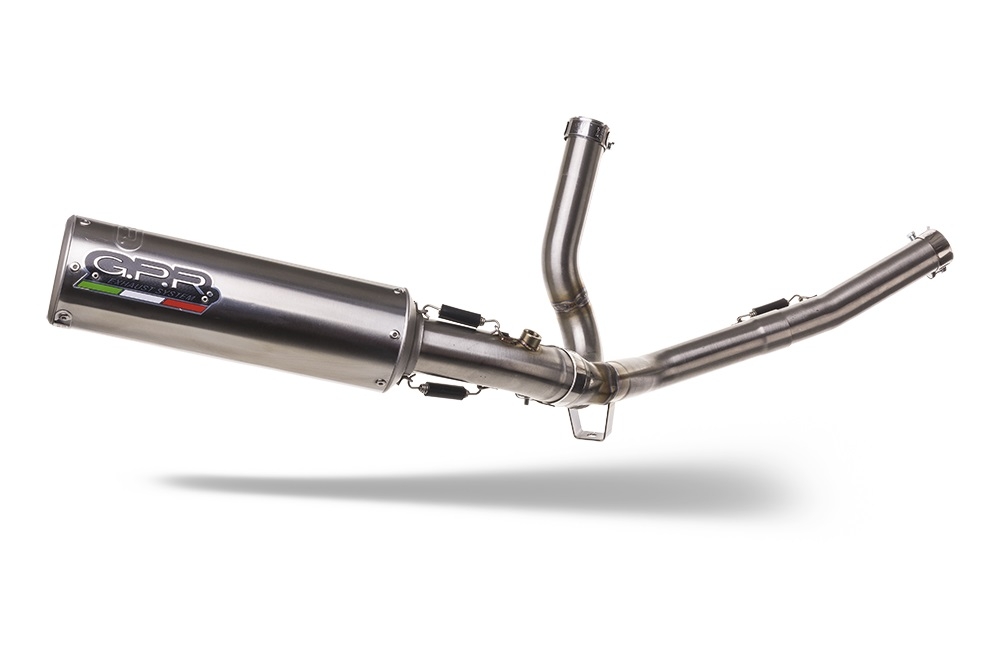 Exhaust compatible with Suzuki V-Strom 650 2017-2020, M3 Inox , Mid-Full system exhaust including removable db killer 