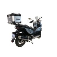 Top case GPR TECH compatible with  Sym ADX 300 2024/2026 e5 Plus GPR TECH Top case in aluminum, silver color with specific plate included Capacity 35 LT.