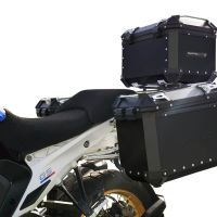 GPR TECH compatible with  BMW R 1300 GS Adventure 2023/2025 GPR TECH Triptych kit made in black color, with Top case 45 Lt + Side Cases 38 Lt + 38 Lt + general rack holder Top case capacity 45 Lt + side cases capacity 38 LT. + 38 LT.
