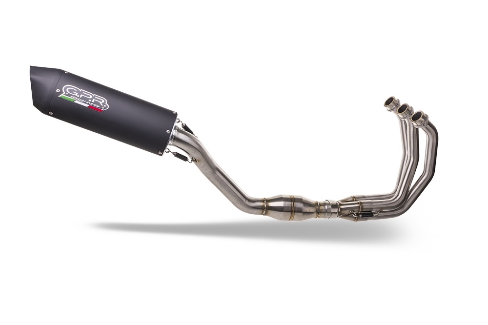GPR exhaust compatible with Yamaha Tracer 9 GT 2021-2024, Furore Evo4 Nero, Homologated legal full system exhaust, including removable db killer and catalyst 