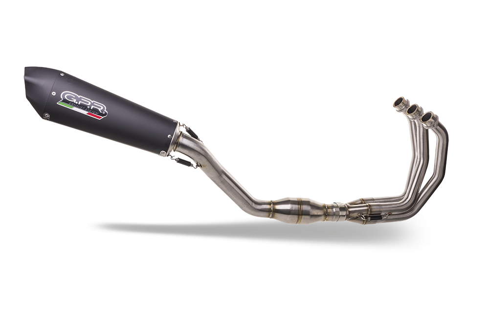 GPR exhaust compatible with  Triumph Daytona 660 2023-2025, New Grand Prix Evo Black Titanium, Full system exhaust, including removable db killer  