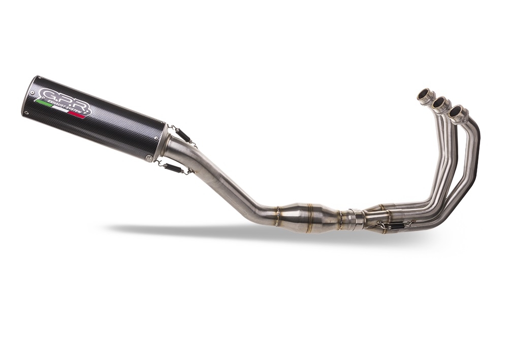 GPR exhaust compatible with Yamaha Tracer 9 GT 2021-2024, M3 Poppy , Homologated legal full system exhaust, including removable db killer and catalyst 