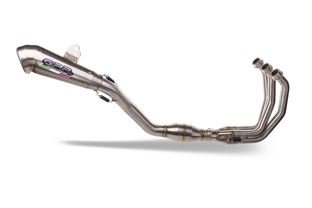 GPR exhaust compatible with Yamaha Mt-09 2021-2024, Powercone Evo, Homologated legal full system exhaust, including removable db killer and catalyst 