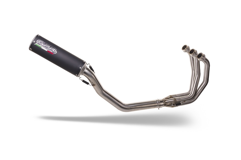 Exhaust compatible with Triumph Trident 660 2021-2024, M3 Black Titanium, Full system exhaust, including removable db killer 