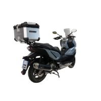 Top case GPR TECH compatible with  Sym ADX 300 2024/2026 e5 Plus GPR TECH Top case in aluminum, silver color with specific plate included Capacity 45 LT.