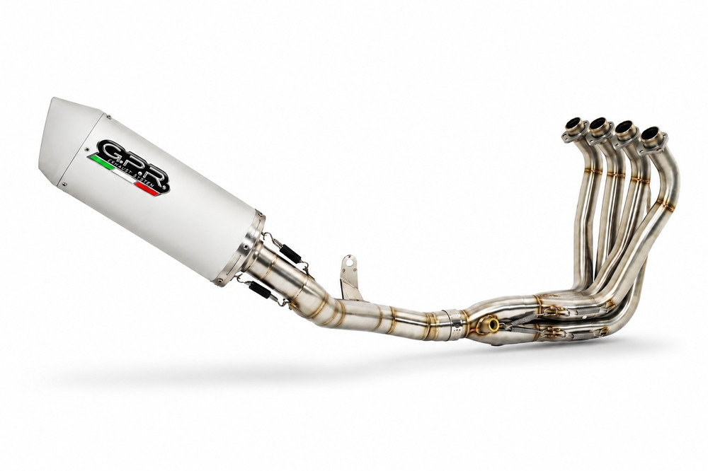 GPR exhaust compatible with Honda Cb 650 F 2014-2016, Albus Ceramic, Homologated legal full system exhaust, including removable db killer and catalyst 