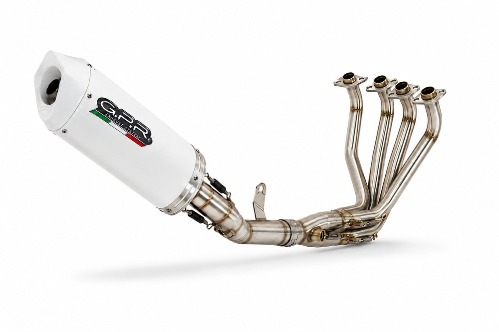 GPR exhaust compatible with Honda Cb 650 F 2014-2016, Albus Ceramic, Homologated legal full system exhaust, including removable db killer and catalyst 