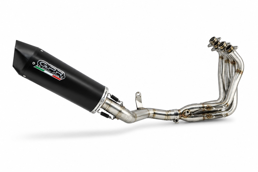 GPR exhaust compatible with Honda Cb 650 F 2017-2018, Furore Evo4 Nero, Homologated legal full system exhaust, including removable db killer and catalyst 