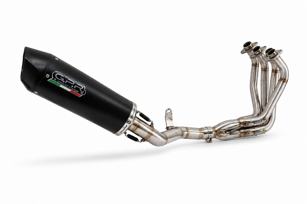 GPR exhaust compatible with Honda Cb 650 F 2017-2018, Furore Evo4 Nero, Homologated legal full system exhaust, including removable db killer and catalyst 