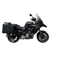 GPR TECH compatible with  Benelli Trk 502 X 2021/2024 e5 GPR TECH Pair of side cases aluminum made, black color with specific pannier holder Capacity 38 LT. + 38 LT.