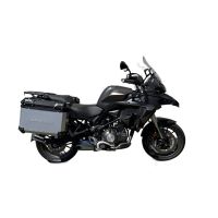 GPR TECH compatible with  Benelli Trk 502 X 2021/2024 e5 GPR TECH Pair of side cases aluminum made, silver color with specific pannier holder Capacity 38 LT. + 38 LT.