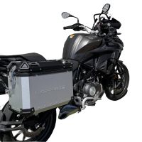 GPR TECH compatible with  Benelli Trk 502 X 2017/2020 e4 GPR TECH Pair of side cases aluminum made, silver color with specific pannier holder Capacity 38 LT. + 38 LT.