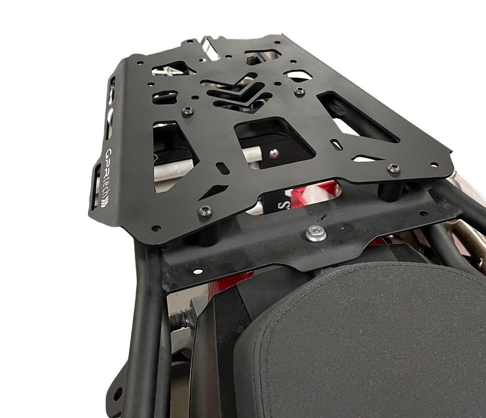 GPR TECH compatible with  Voge 525DSX 2025/2026 e5 GPR TECH Specific fitting plate Top Case ALPITECH 35+45+55 LT compatible with original luggage rack,stainless steel made with 4 anchor points
