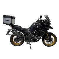 Top case GPR TECH compatible with  Voge 525DSX 2023/2024 e5 GPR TECH Top case in aluminum, silver color with specific plate included Capacity 35 LT.
