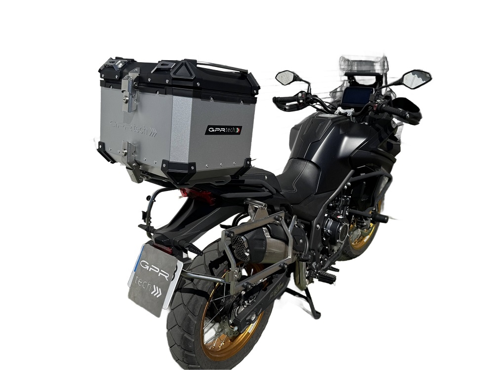 Top case GPR TECH compatible with  Voge 525DSX 2023/2025 e5 GPR TECH Top case in aluminum, silver color with specific plate included Capacity 35 LT.