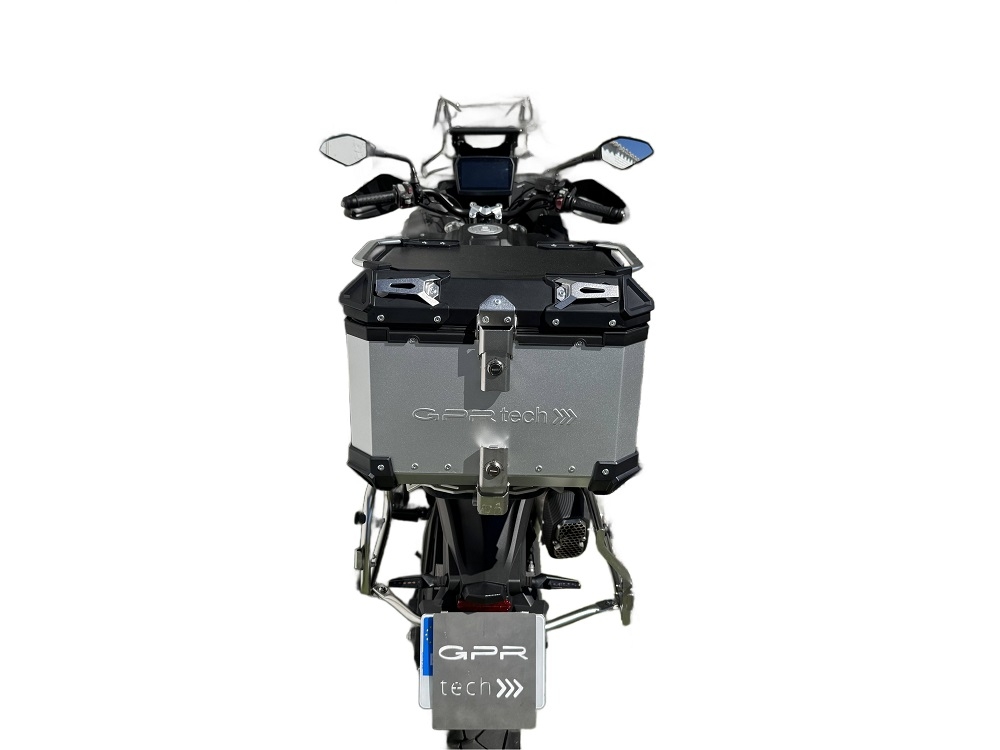 Top case GPR TECH compatible with  Voge 525DSX 2023/2025 e5 GPR TECH Top case in aluminum, silver color with specific plate included Capacity 35 LT.