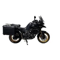 GPR TECH compatible with  Voge 525DSX 2023/2024 e5 GPR TECH Pair of side cases aluminum made with contoured right side, black color with specific pannier holder Capacity 38 LT. + 32 LT.