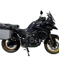 GPR TECH compatible with  Voge 525DSX 2023/2025 e5 GPR TECH Pair of side cases aluminum made with contoured right side, silver color with specific pannier holder Capacity 38 LT. + 32 LT.