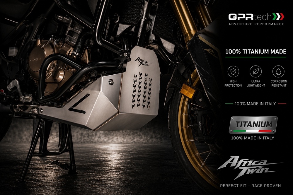 GPR TECH compatible with  Honda Crf 1100 L Africa Twin Adventure Sport 2024/2026 e5 plus GPR TECH Titanium Skid plate 