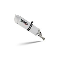 GPR exhaust compatible with Ajp PR 5 2015-2018, Albus Ceramic, Homologated legal slip-on exhaust including removable db killer and link pipe 
