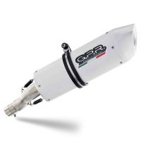 Exhaust compatible with Bmw F800R 2015-2016, Albus Ceramic, Slip-on exhaust including removable db killer and link pipe, EPA-compliant 