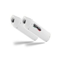 GPR exhaust compatible with Hyosung Comet 650 Gt - R 2004-2016, Albus Ceramic, Homologated legal bolt-on silencer including removable db killer 