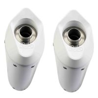 Exhaust compatible with Ktm Duke II 2000-2006, Albus Ceramic, Dual slip-on including removable db killers and link pipes, EPA-compliant 