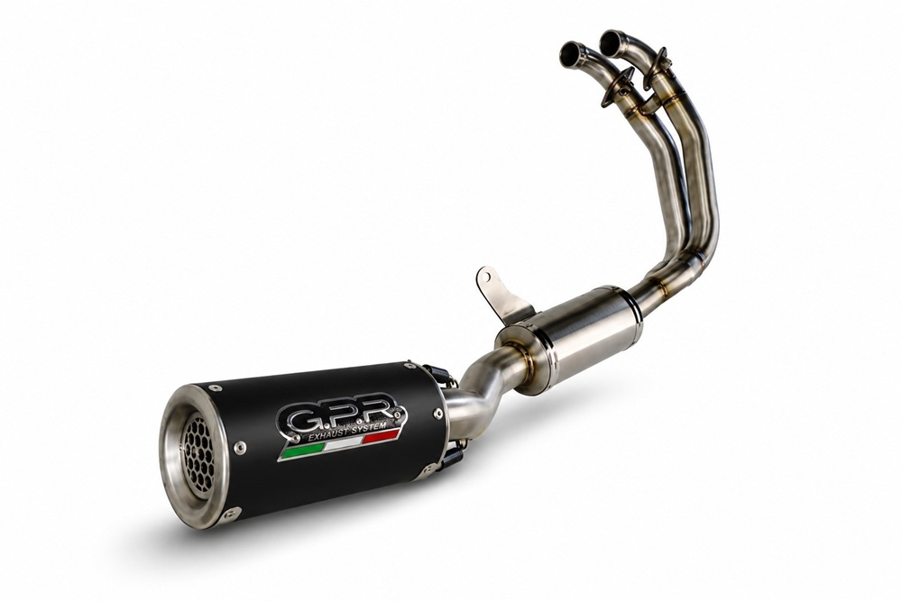 GPR exhaust compatible with Aprilia TUONO 660 2025-2026, M3 Black Titanium, Homologated legal full system exhaust, including removable db killer and catalyst 