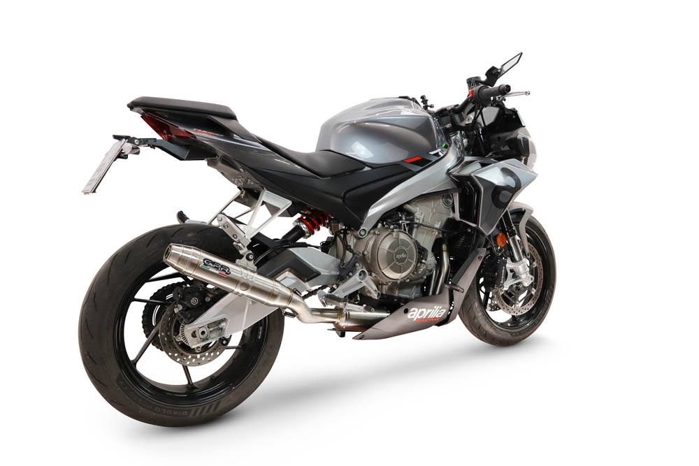 GPR exhaust compatible with Aprilia RS 660 2021-2024, Deeptone Inox, full system exhaust legal for UK and non-EU countries including removable db killer 