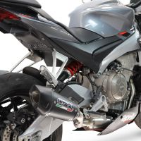 GPR exhaust compatible with Aprilia RS 660 2025-2026, GP-Revo Black Titanium, full system exhaust legal for UK and non-EU countries including removable db killer 