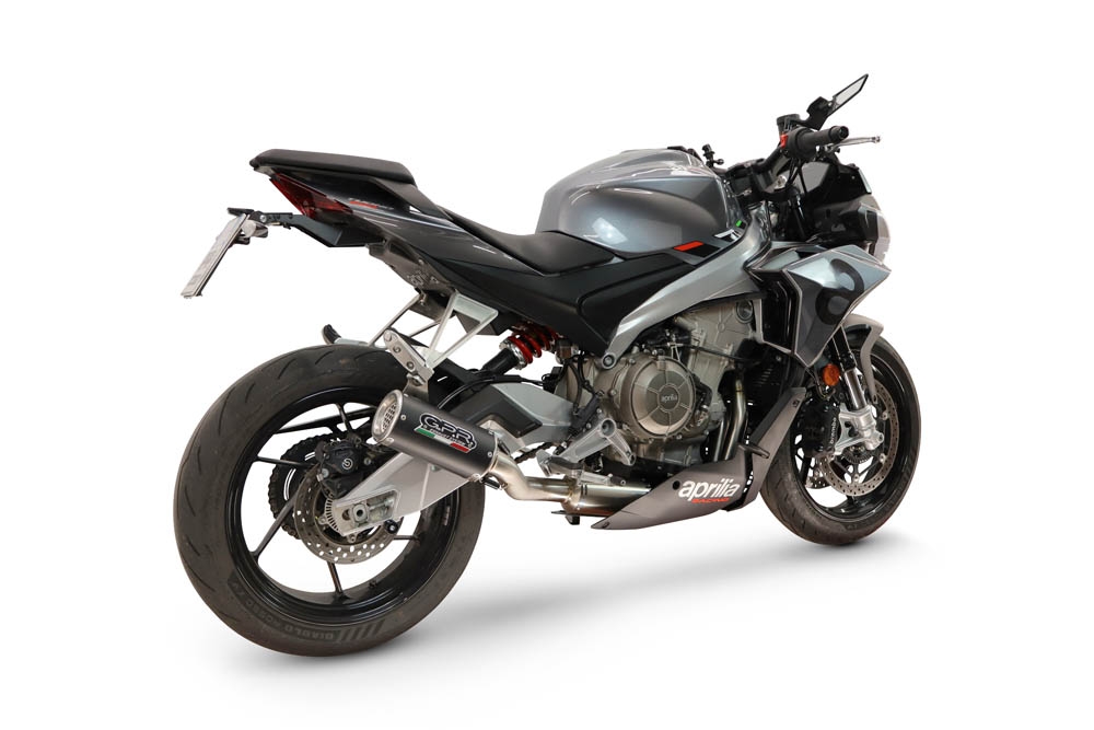 GPR exhaust compatible with Aprilia TUONO 660 2025-2026, M3 Black Titanium, Homologated legal full system exhaust, including removable db killer and catalyst 