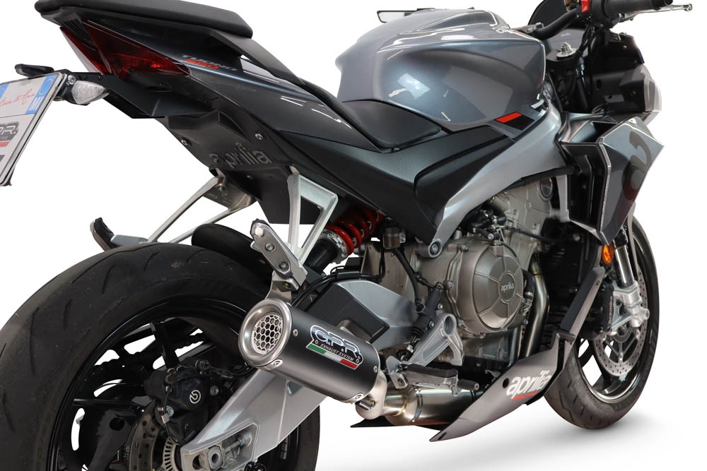 GPR exhaust compatible with Aprilia TUONO 660 2025-2026, M3 Black Titanium, Homologated legal full system exhaust, including removable db killer and catalyst 