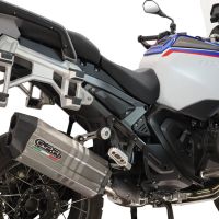GPR exhaust compatible with Bmw R 1300 GS Adventure 2024-2026, Hyper Sonic Titanium, Homologated legal slip-on exhaust including removable db killer and link pipe 