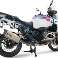 GPR exhaust compatible with Bmw R 1300 GS Adventure 2024-2026, Hyper Sonic Titanium, Homologated legal slip-on exhaust including removable db killer and link pipe 
