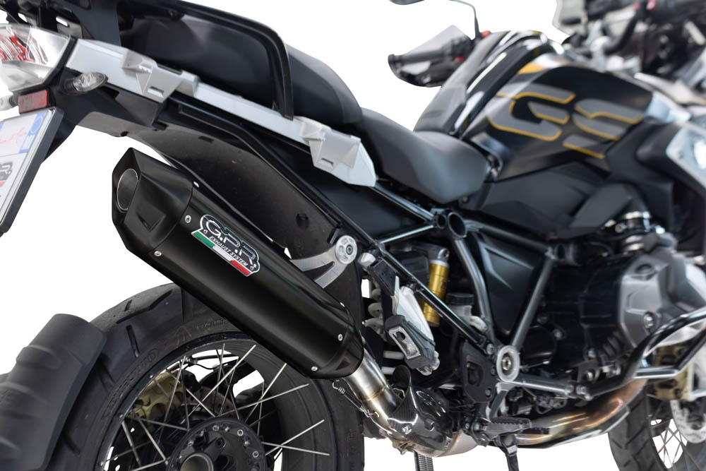 Exhaust compatible with Bmw R1250GS - Adventure 2019-2020, Furore-X Titanio Nero, Slip-on exhaust including removable db killer and link pipe, not EPA-compliant 