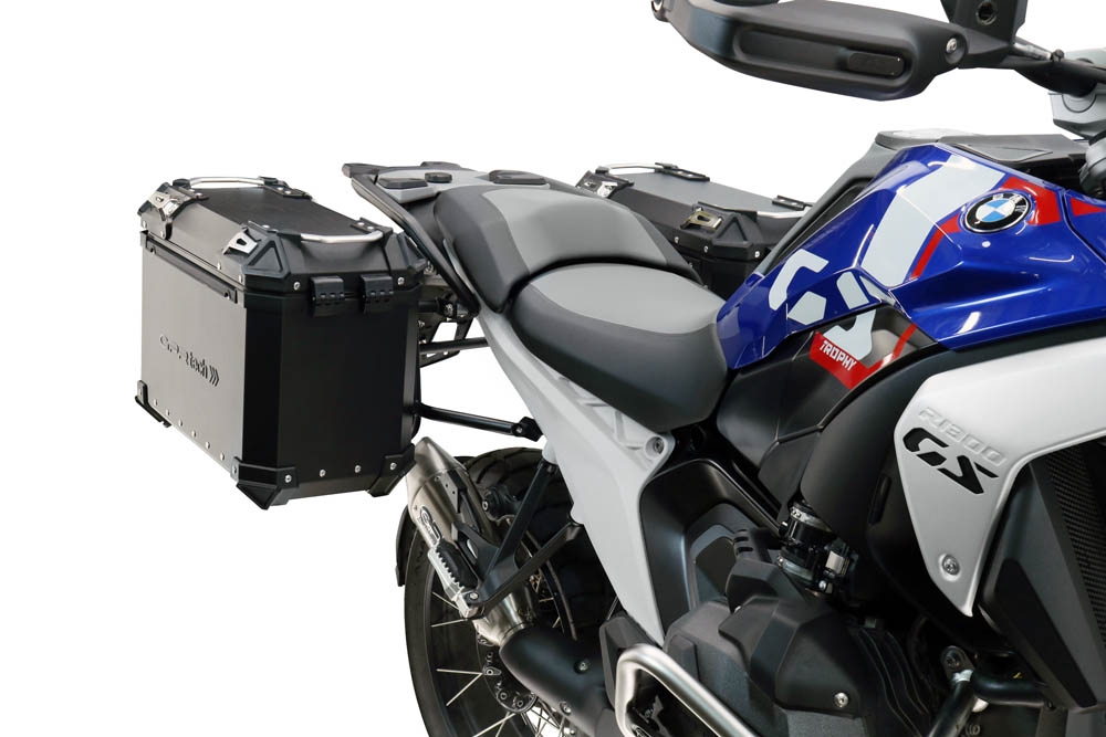 GPR TECH compatible with  Bmw R 1300 GS Adventure 2024/2026 GPR TECH Pair of side cases aluminum made, black color with specific pannier holder Capacity 38 LT. + 38 LT.