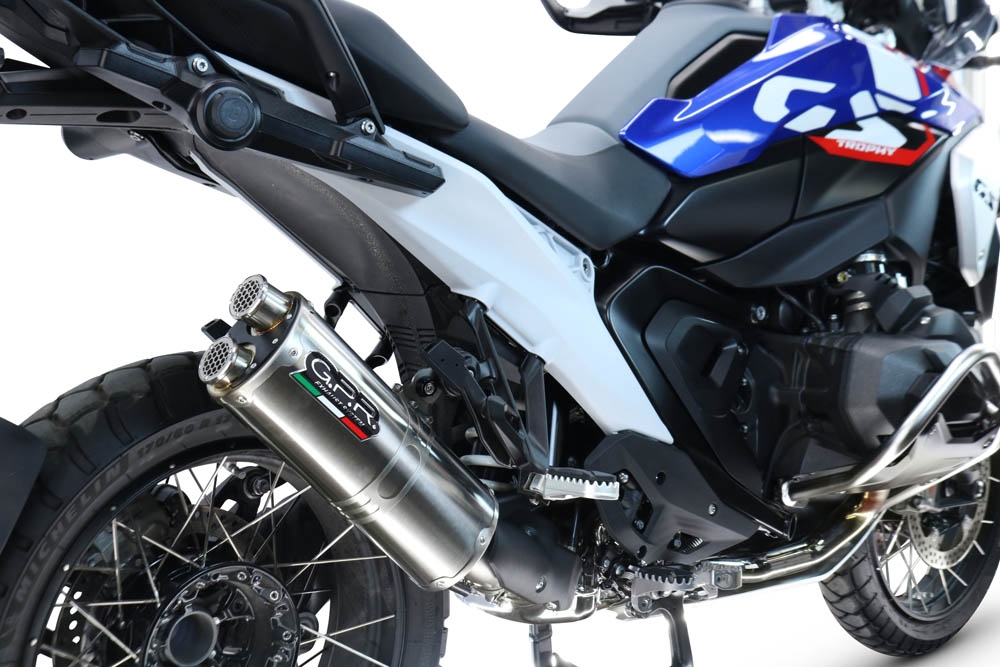 GPR exhaust compatible with Bmw R 1300 GS Adventure 2024-2026, Dual Inox, Homologated legal slip-on exhaust including removable db killer and link pipe 