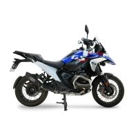 GPR exhaust compatible with Bmw R 1300 GS Adventure 2024-2026, GP-Revo Black Titanium, Homologated legal slip-on exhaust including removable db killer and link pipe 