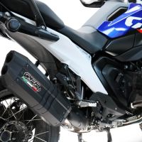 GPR exhaust compatible with Bmw R 1300 GS Adventure 2024-2026, Hyper Sonic Black Titanium, Homologated legal slip-on exhaust including removable db killer and link pipe 